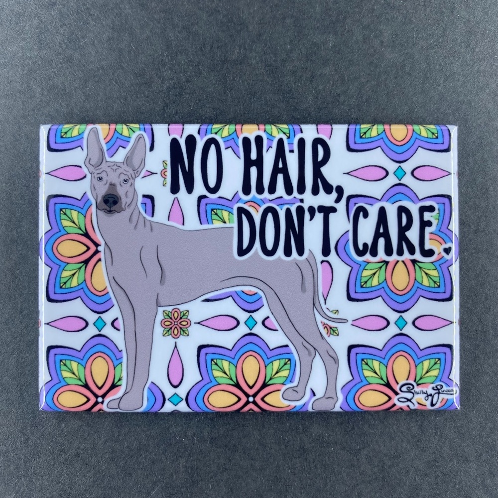 Xoloitzcuintli Dog Magnet, Funny Pet Portrait Decor Gift Handmade 2x3"